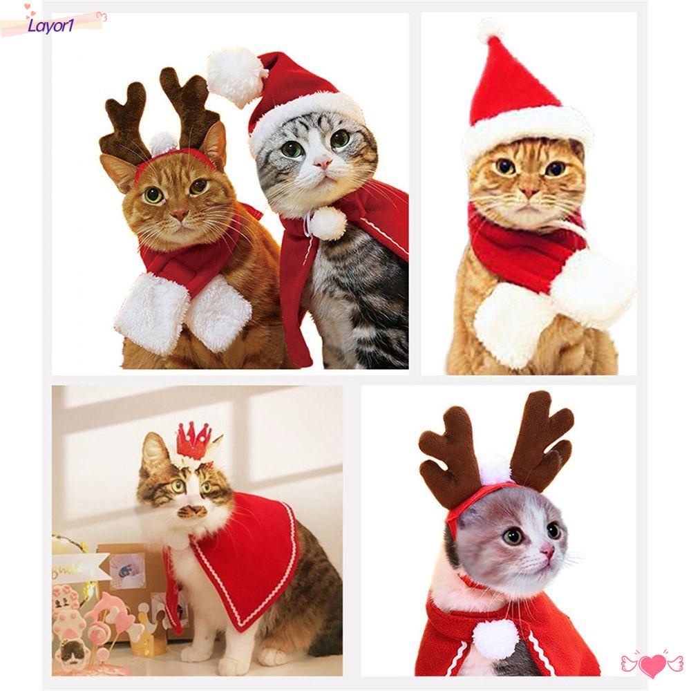 LAYOR1 Bộ Đồ HóA Trang Noel + Mũ GiáNg Sinh Cho Thú Cưng