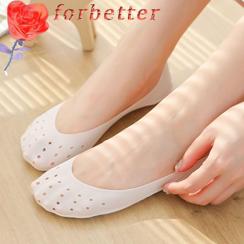 FORBETTER Vớ Thuyền Vải Lụa Lạnh Màu Trơn Miệng Nông Chống Trượt Dễ Thương Thời Trang Mùa Hè Cho Bạn Gái