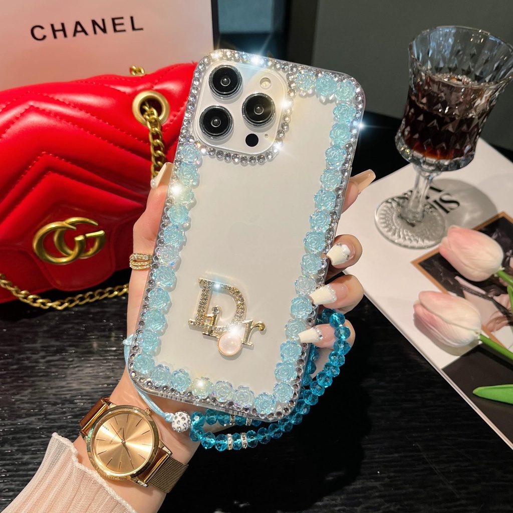 Ốp Điện Thoại Samsung A14 5G A22 5G A14 A34 A54 4G A73 5G A53 A33 A23 A52 A72 5G Hình Hoa Hồng 3D Đính Đá Pha Lê Cho