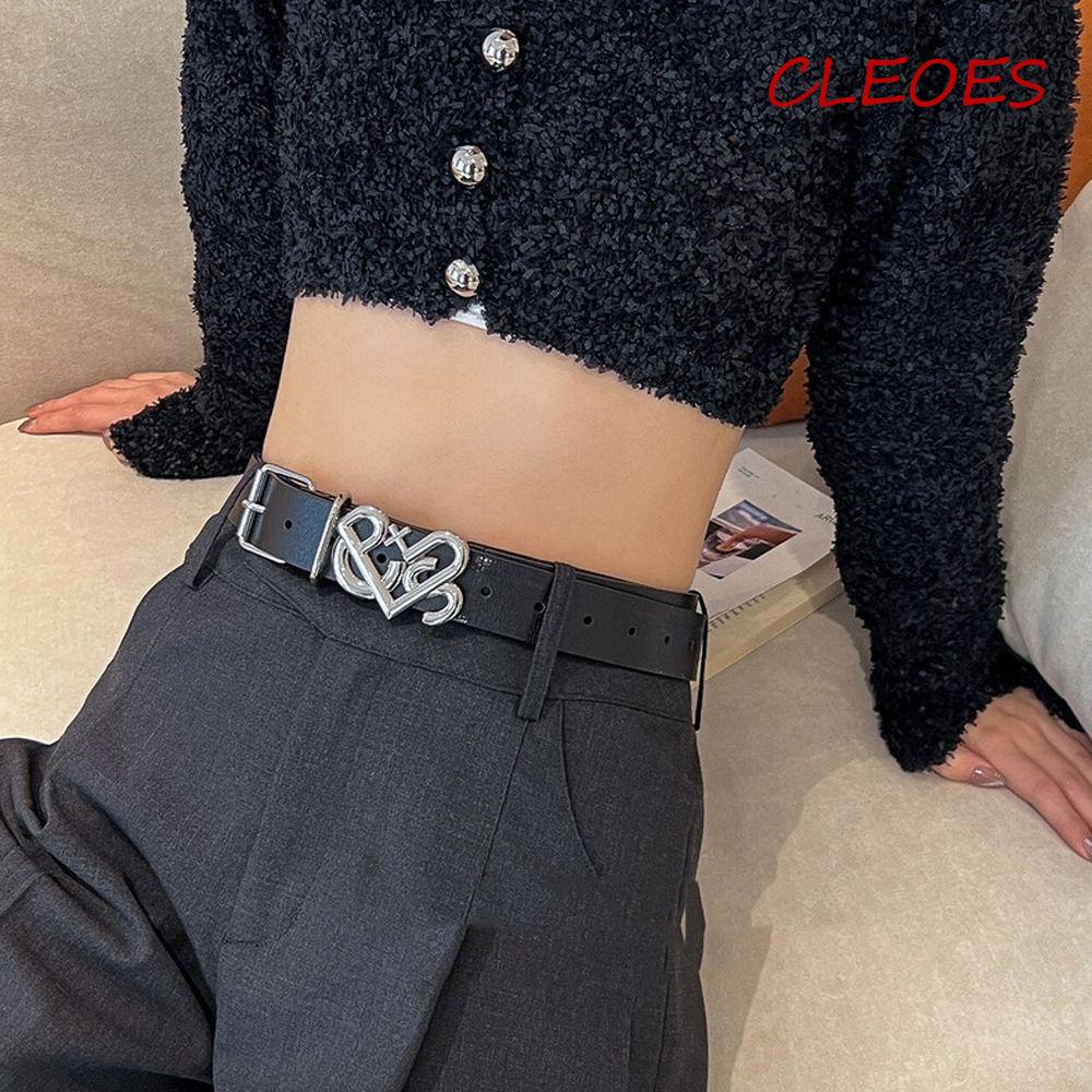 CLEOES Thắt Lưng Khóa Kim Loại Hình Chữ Thập Thời Trang Cho Nam Nữ
