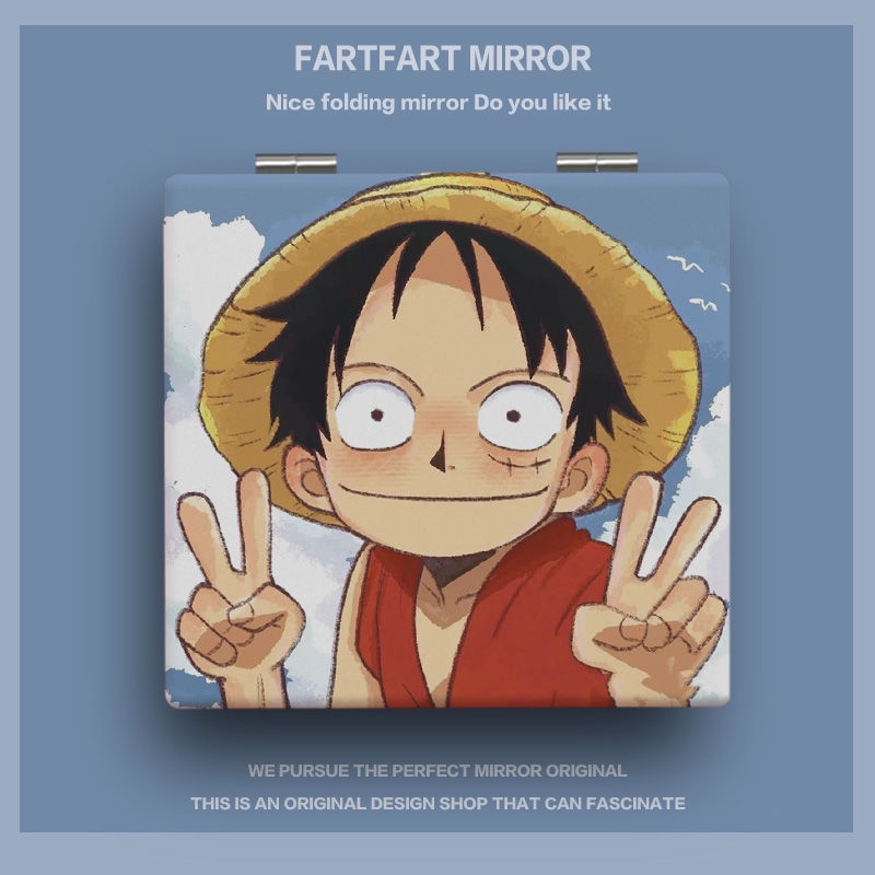 Gương Trang Điểm Mini Gấp Gọn Họa Tiết Hoạt Hình One Piece Đẹp Mắt