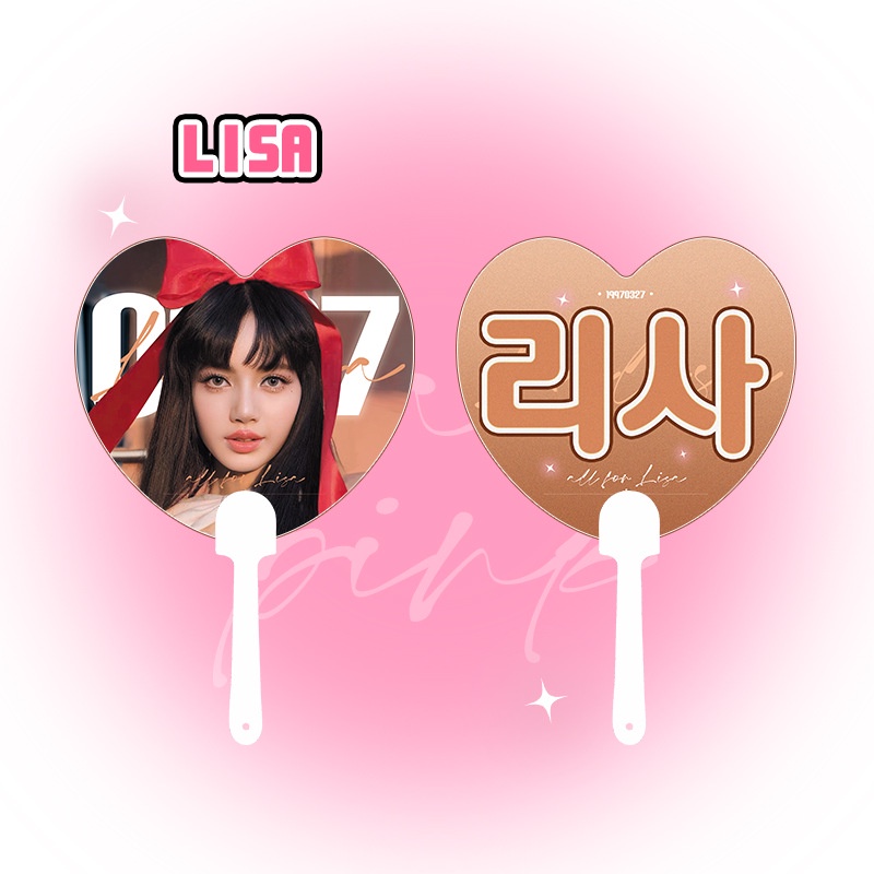 Quạt Cầm Tay Hình Trái Tim Nhóm Nhạc BLACKPINK