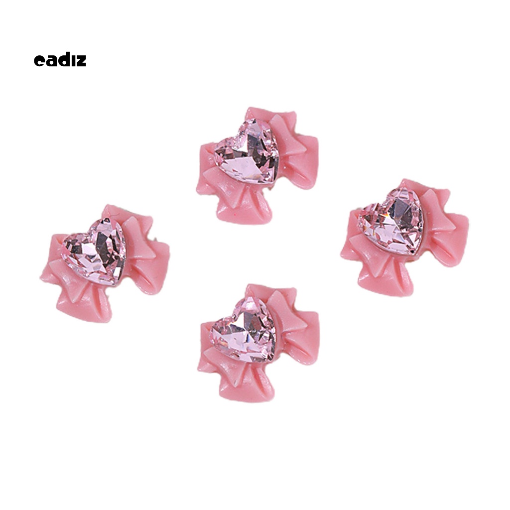 Bộ 40 Phụ Kiện Đá Hình Nơ / Trái Tim 3D Lấp Lánh Trang Trí Móng Nghệ Thuật