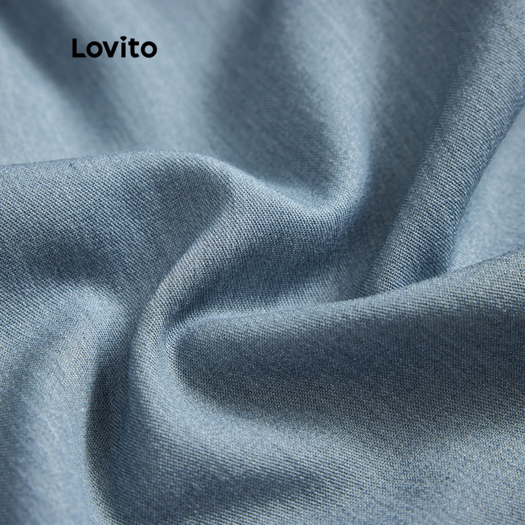 Lovito Quần short lưng cao có nút trơn thanh lịch dành cho nữ L56ED082 (Xám Đậm/Đen)