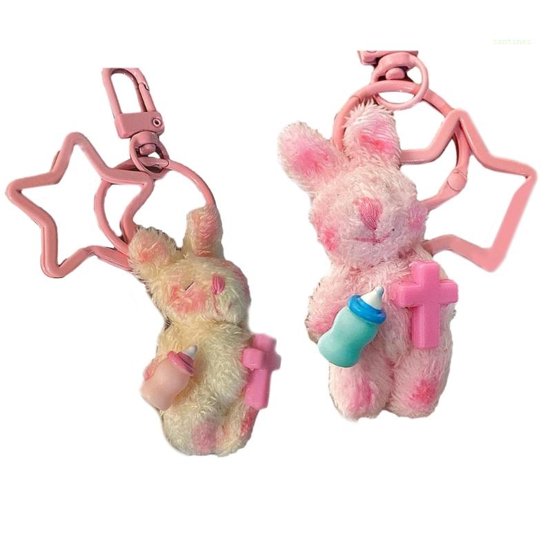 Móc Khóa Thỏ Bông Hoạt Hình Đáng Yêu Dành Cho Nữ