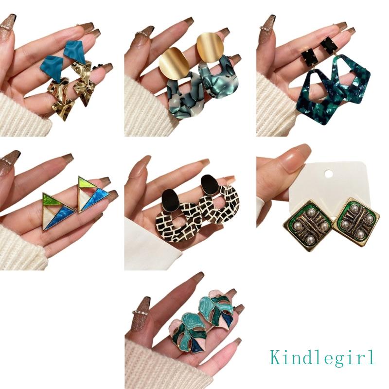 Bông Tai Dạng Xỏ Bằng Acrylic Thời Trang Cao Cấp Cho Nữ