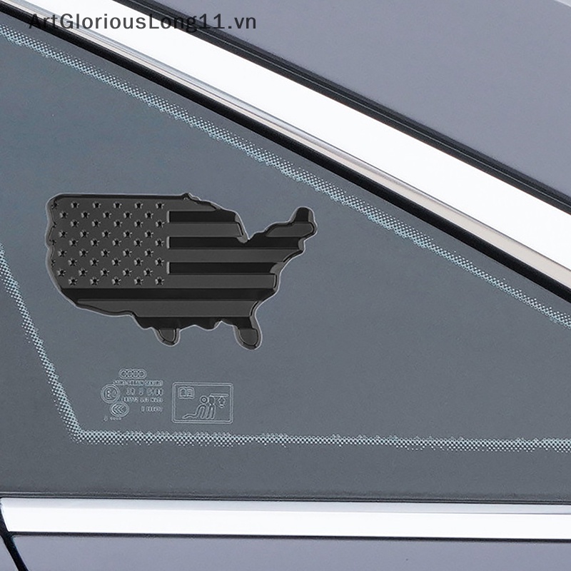 1 Miếng Dán Logo Hình Lá Cờ Mỹ Bằng Kim Loại Trang Trí Xe Hơi