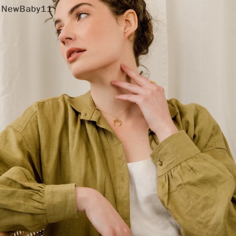 Vòng cổ Mặt Hình Mặt Trăng Màu Vàng Phong Cách Boho Thời Trang Cho Nữ