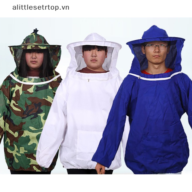 Alittlesetrtop áo khoác nuôi ong bảo vệ mạng che mặt thiết bị khói ong giữ mũ phù hợp với tay áo.