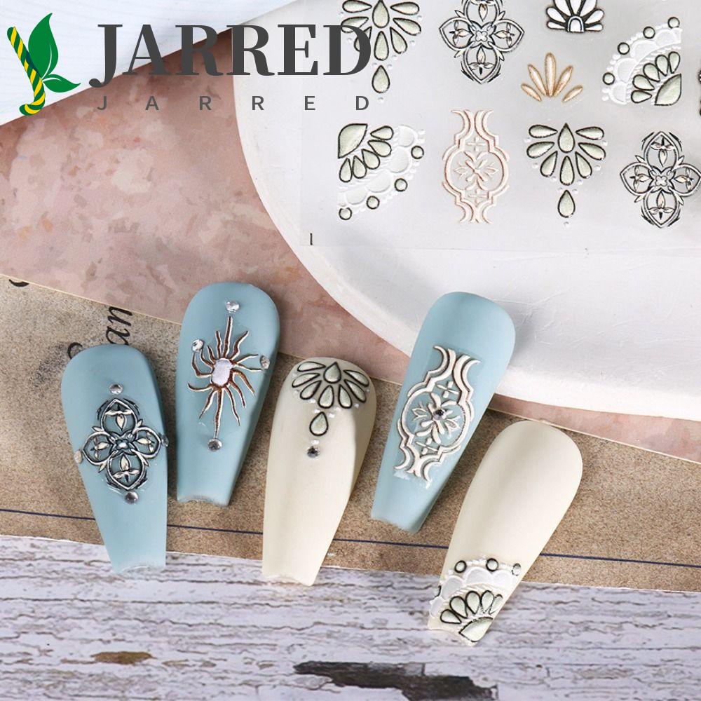 JARRED Miếng Dán Trang Trí Móng Tay 3D Phong Cách Moroccan