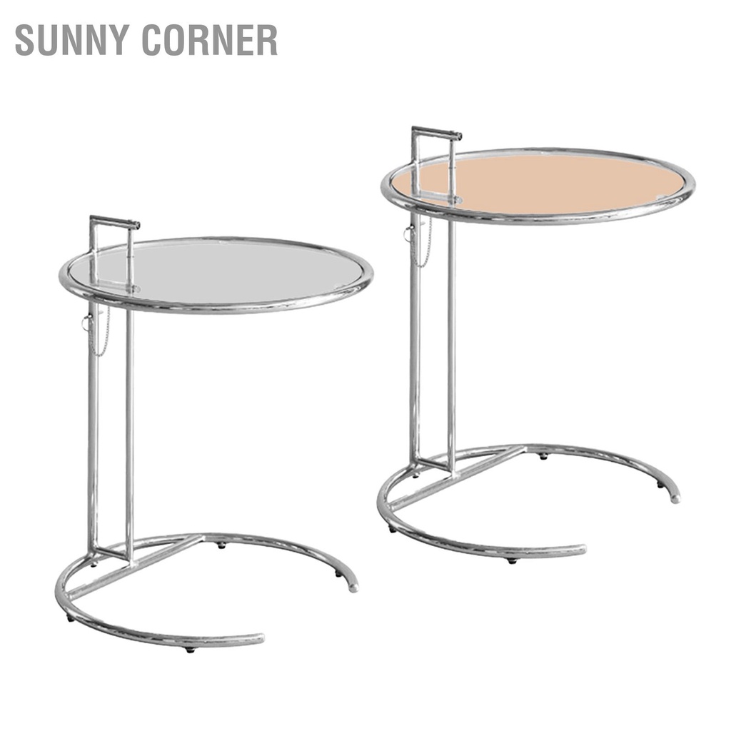 Sunny corner Có hàng sẵn Hình Kính Trong Suốt Nâng Bàn Inox Hộ Gia Đình Đơn Giản Sofa Mặt Cuối