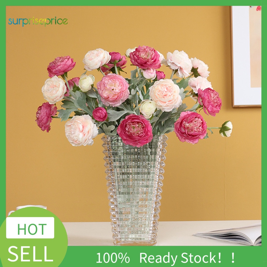 Hoa Mẫu Đơn Giả 3 Bông Bằng Lụa Trang Trí Sân Vườn / Tiệc Cưới