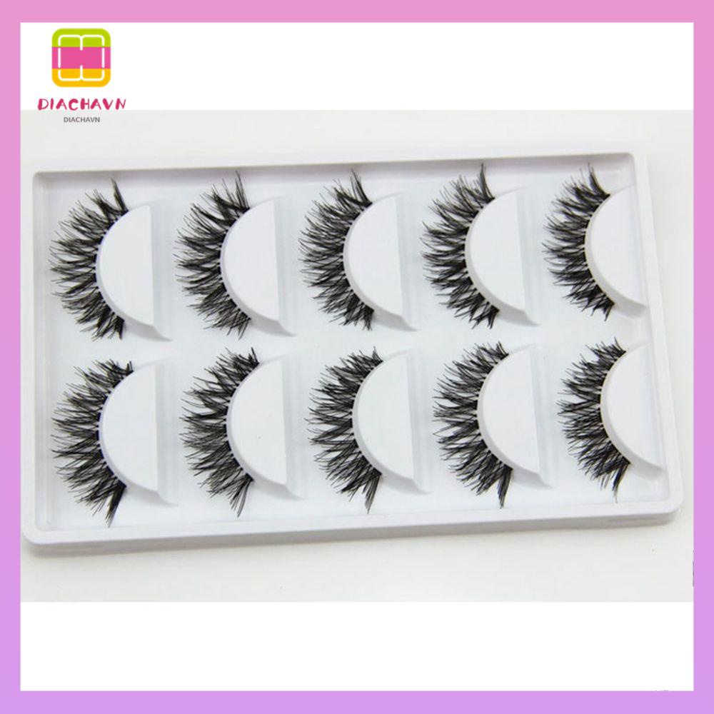 DIACHAVN Bộ 5 Cặp Lông Mi Giả Dài Mềm Mại