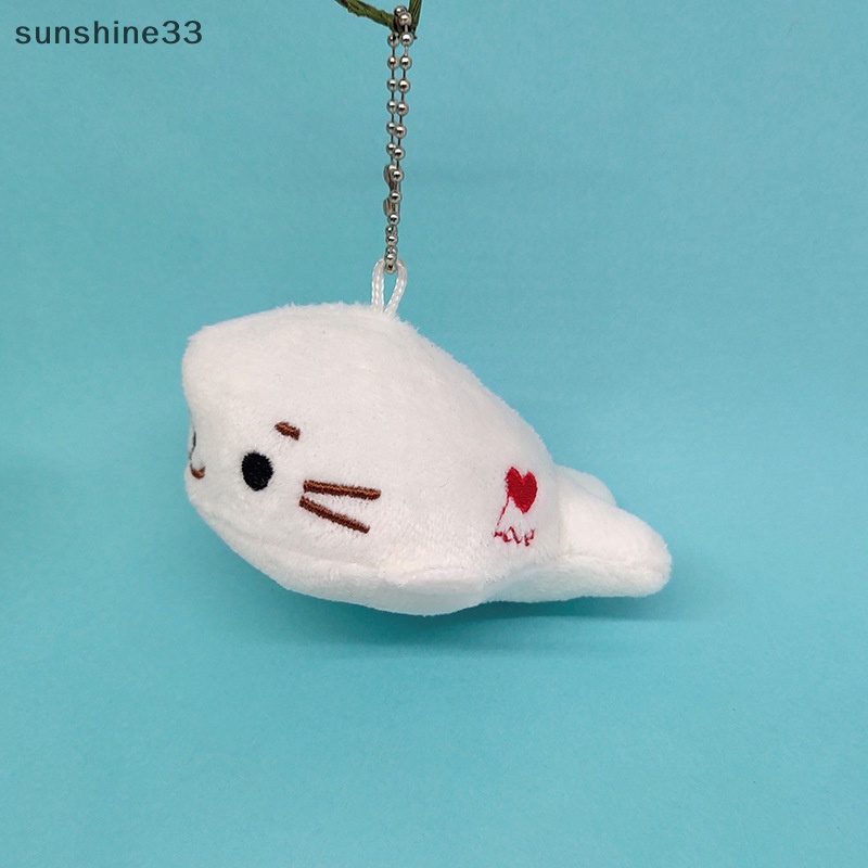 Su 1 Cái Màu Trắng Nhỏ Dễ Thương 10cm Approx. Móc Khóa Hình Đồ chơi nhồi bông Đáng Yêu