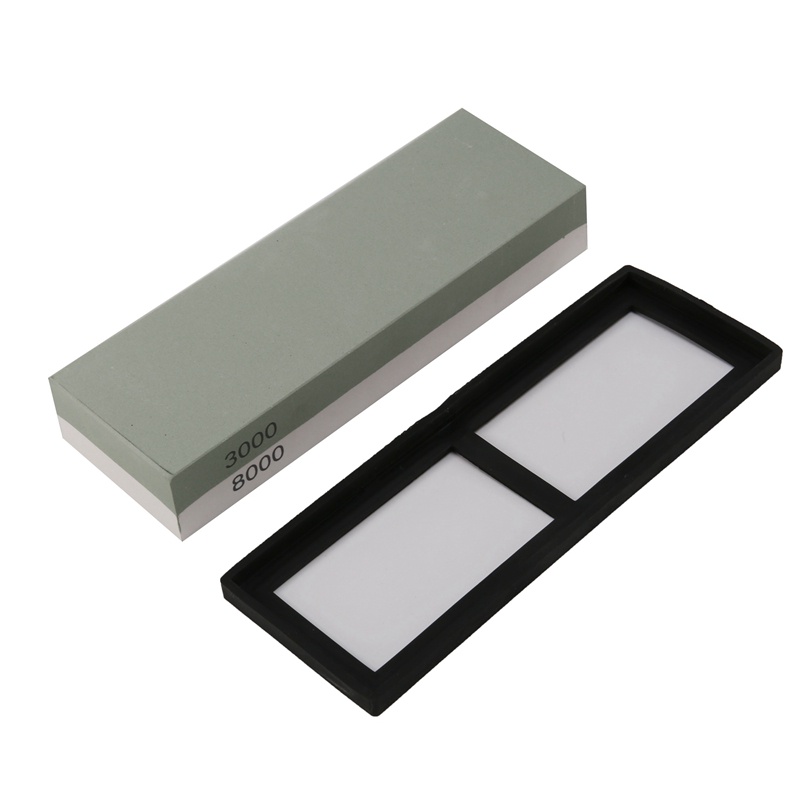 Đá Mài Dao 2 Mặt 3000 / 8000 Whetstone Cao Cấp | Dụng Cụ Mài Dao Tiện Lợi Cho Nhà Bếp