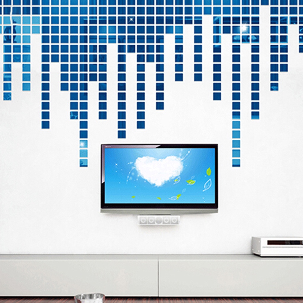 Set 100 Miếng Dán Tường Hiệu Ứng Gương Bằng Acrylic Chống Nước Chống Ăn Mòn Trang Trí Phòng Ngủ Cho Bé