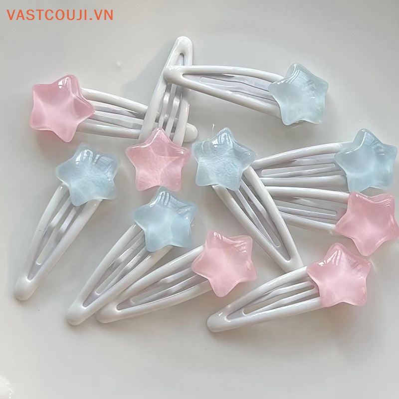 Kẹp Tóc Hình Ngôi Sao Màu Kẹo Ngọt Chống Trượt Thời Trang Cho Nữ
