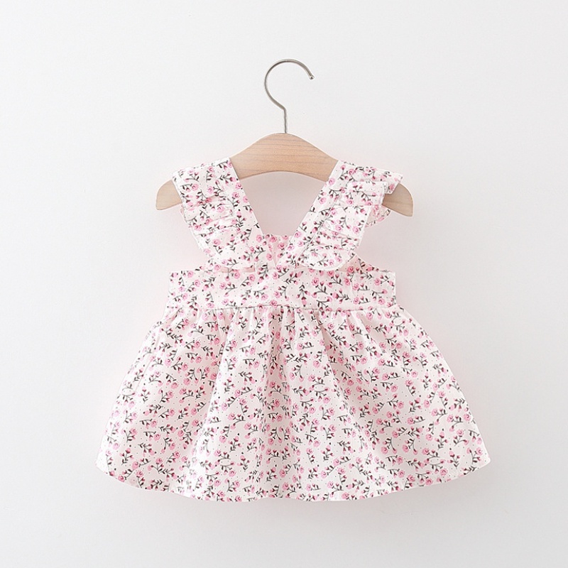 Đầm Công Chúa Mùa Hè Bằng Cotton Tay Bay In Hoa Mẫu Mới 2023 Dành Cho Bé Gái