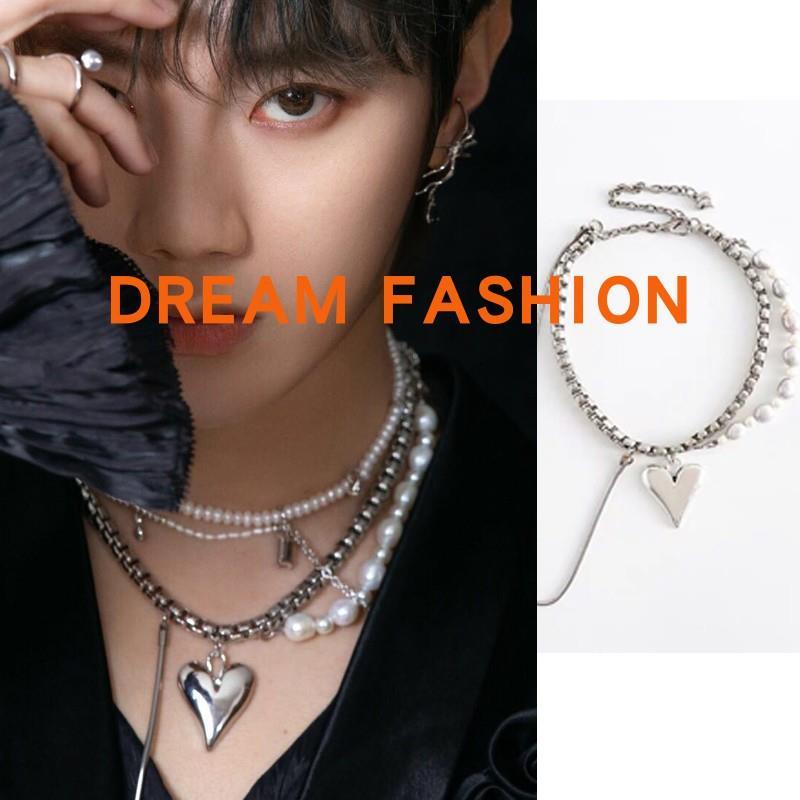 Dây Chuyền Hai Lớp Đính Hạt Ngọc Trai Đơn Giản Phong Cách Âu Mỹ Cho Cặp Đôi