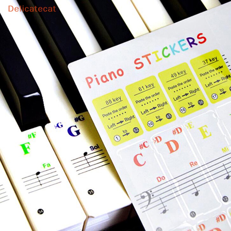 Bộ Sticker Dán Phím Đàn Piano Trong Suốt Nhiều Màu Sắc Dành Cho Trẻ Em