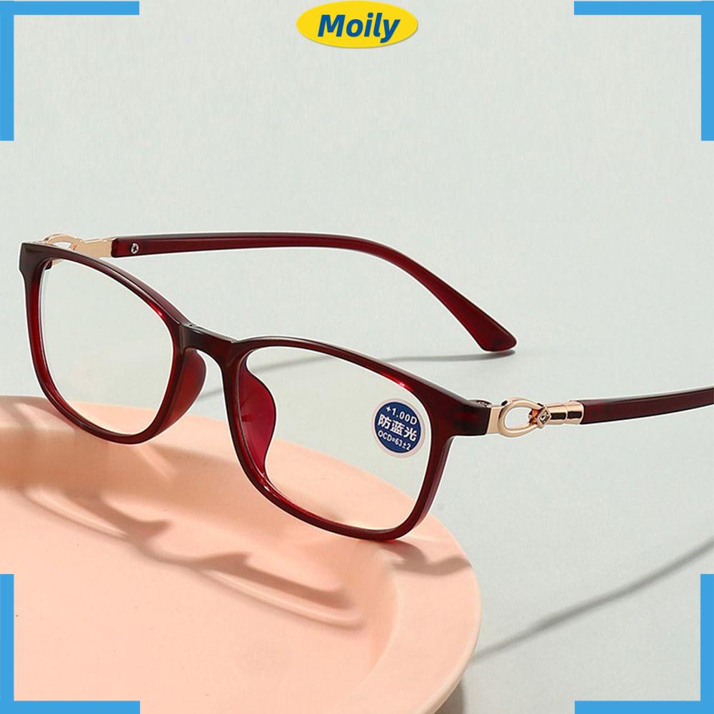 MOILYVN Kính Đọc Sách Gọng Vuông Chống Ánh Sáng Xanh Phong Cách Vintage