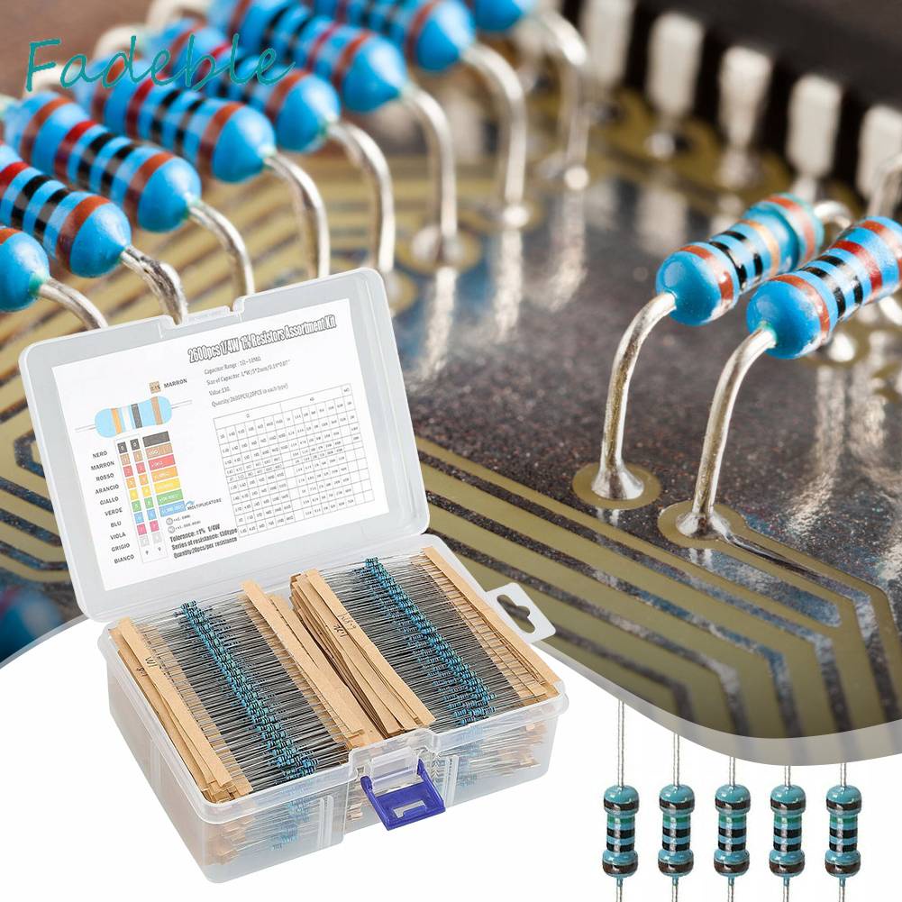 Set 2600 Điện Trở Màng Kim Loại 130 Giá Trị 1 / 4W 0.25W Chuyên Dụng