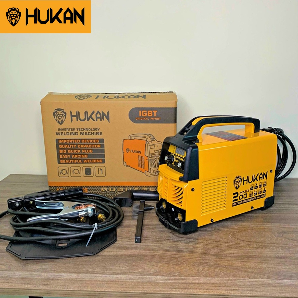 Máy Hàn Que HUKAN MMA-200 IGBT Công Suất 3.9 KV Dòng Điện Ra 20-220A máy hàn hukan hàn que 3.2 li