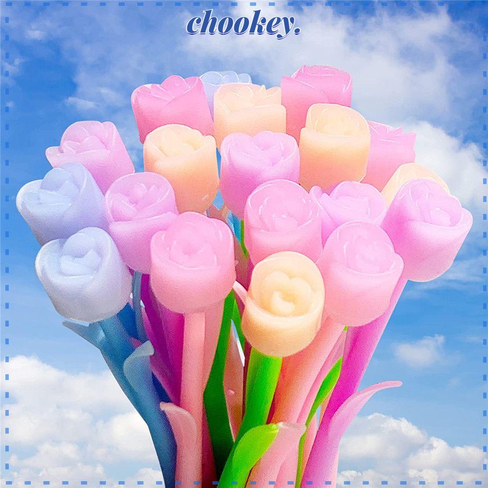 CHOOKEY 5 Cây Bút Gel Thay Đổi Màu Sắc Hình Hoa Hồng Dành Cho Trẻ Em