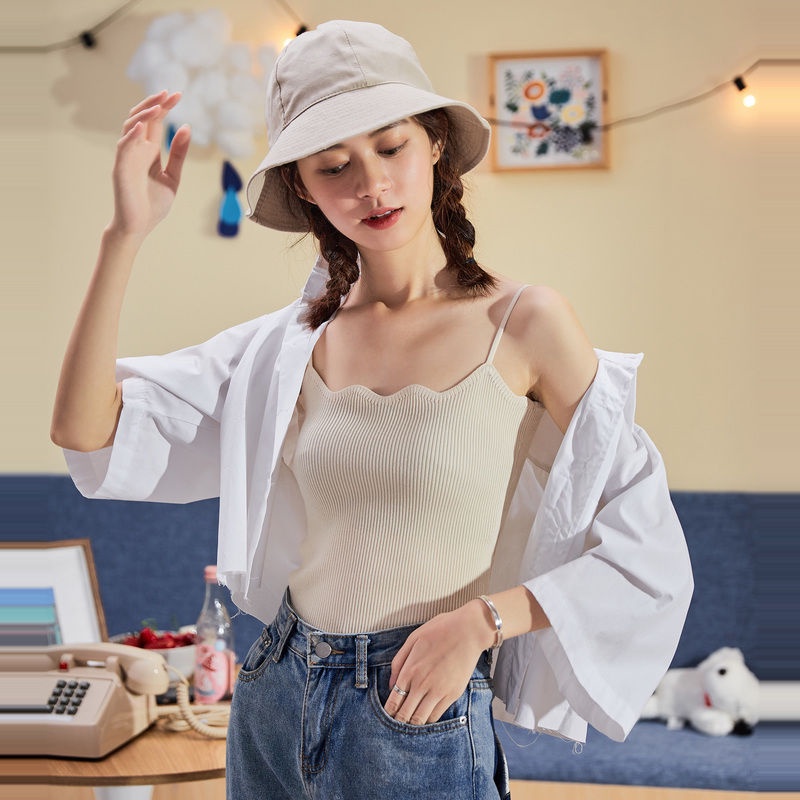 Áo Dệt Kim Hai Dây Thời Trang Mùa Hè Dành Cho Nữ