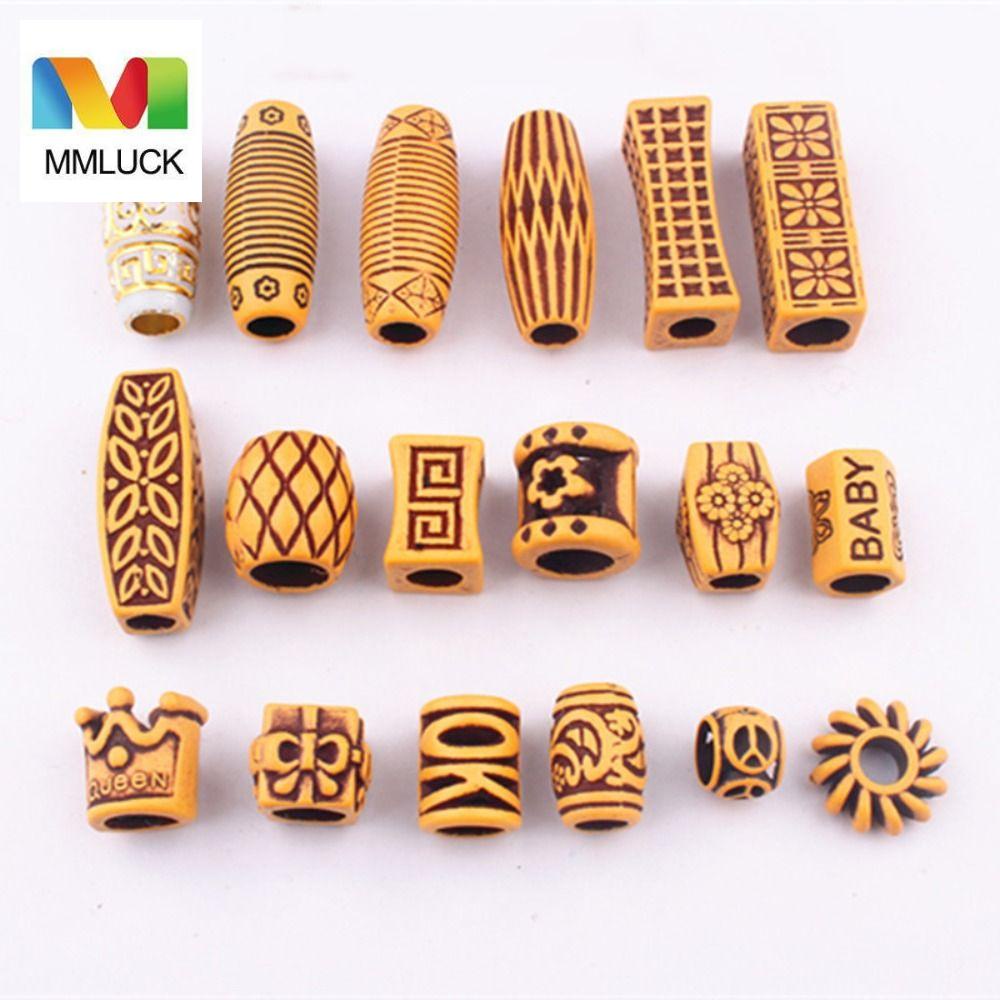 MMLUCK Hạt Nhựa Lỗ Lớn Dùng Làm Trang Sức DIY