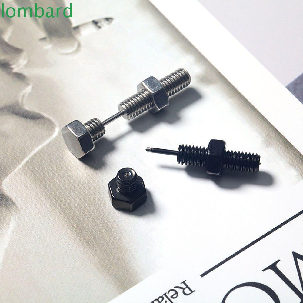 LOMBARD Khuyên Tai Thép Không Rỉ Đính Đinh Tán Cá Tính