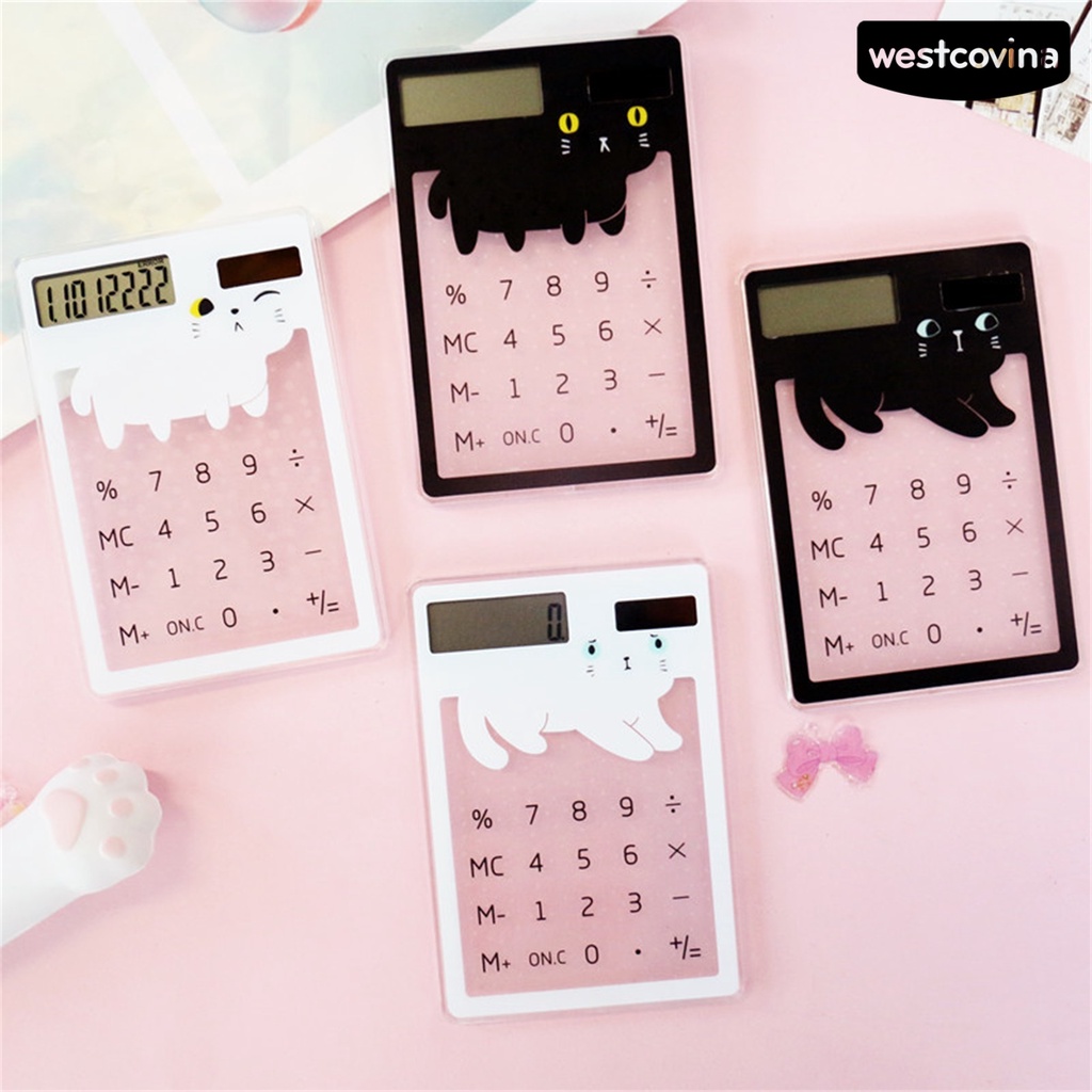 [WSTN] [WSTN]✎Máy Tính Năng Lượng Mặt Trời Đếm Bước Nhanh Trong Suốt 8 Chữ Số