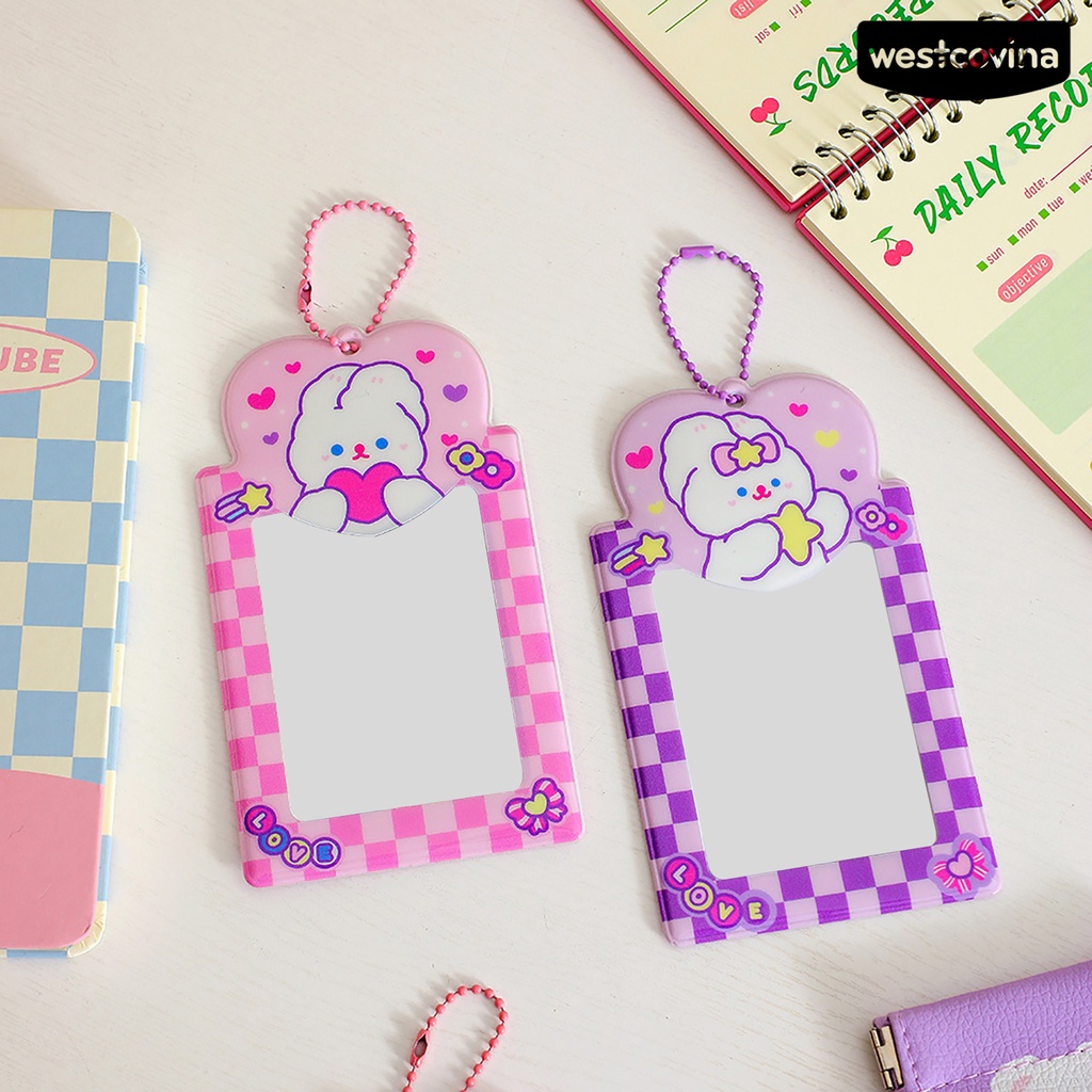 [WSTN]✎Móc Khóa Đựng Thẻ Bằng Nhựa In Hình Idol Hoạt Hình Dễ Thương Cho Nữ