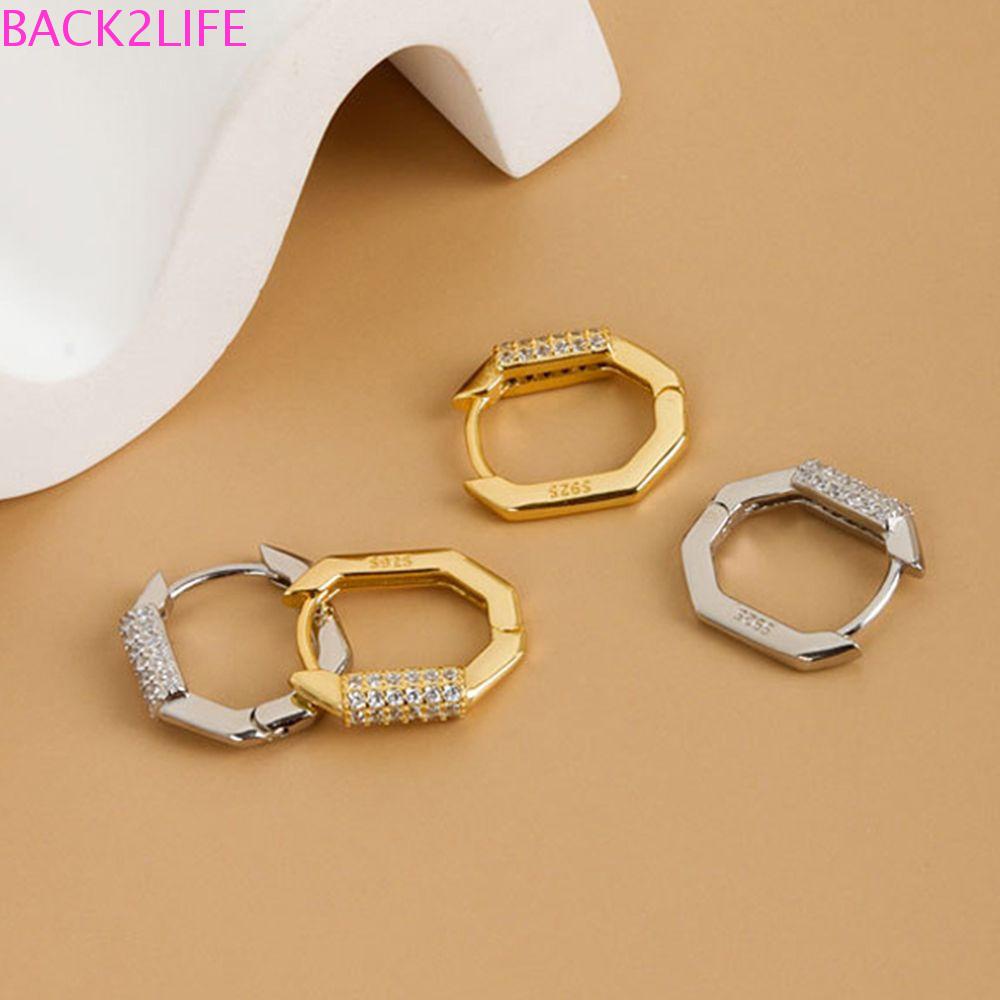 BACK2LIFE Khuyên Tai Chữ U Bằng Đồng Phong Cách Retro Thời Trang Cho Nữ