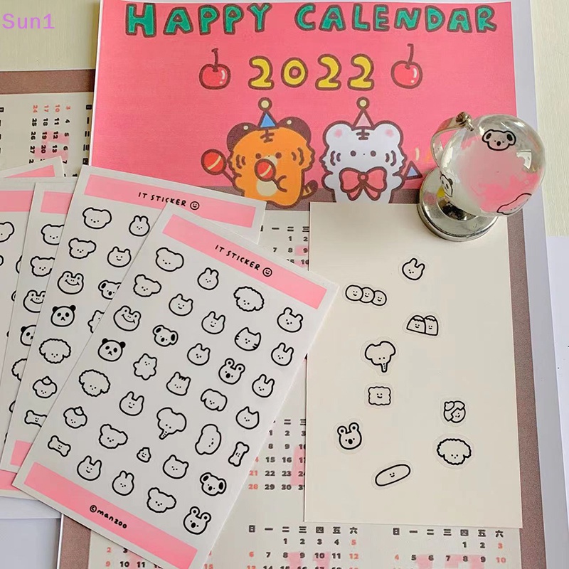 Set 1 &gt; 10 Sticker Dán Trang Trí Điện Thoại / Sổ Tay Hình Động Vật Dễ Thương