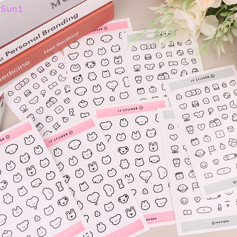 Set 1 &gt; 10 Sticker Dán Trang Trí Điện Thoại / Sổ Tay Hình Động Vật Dễ Thương