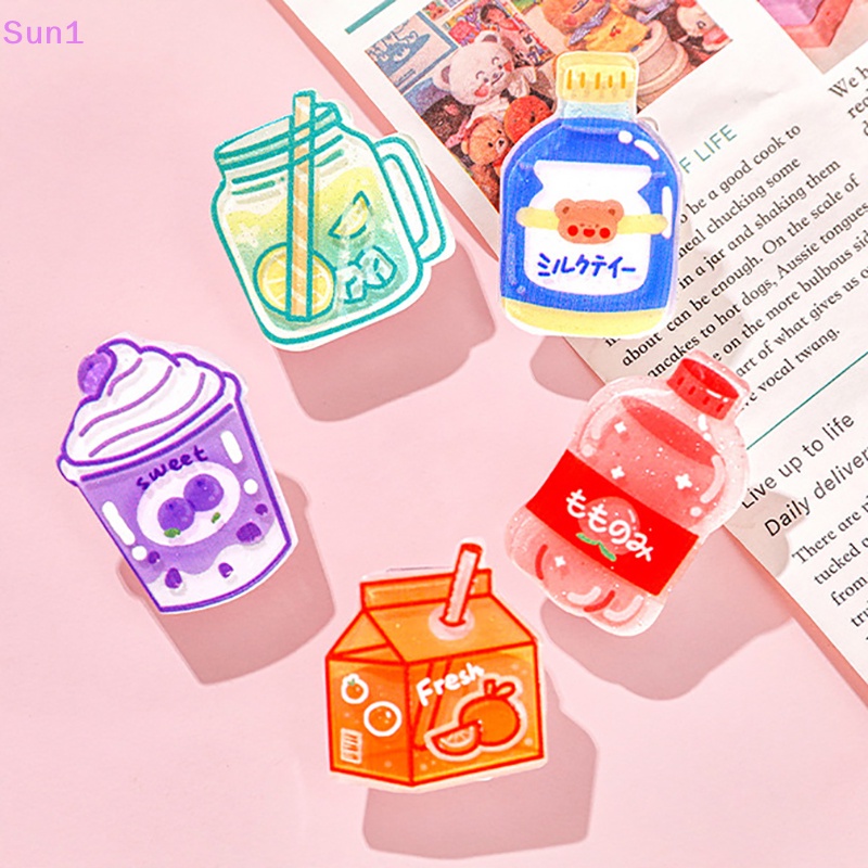 Sun1 &gt; Kẹp Giấy Ghi Chú / Chai Nước Uống Bằng Acrylic In Họa Tiết Hoạt Hình Dễ Thương Trang Trí Văn Phòng