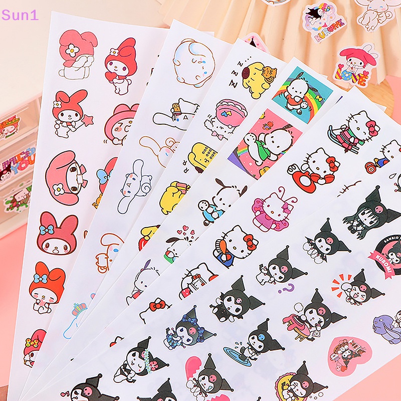 Sun1 &gt; Set 4 Sticker Dán Trang Trí Sổ Tay Hình Hoạt Hình Chó Kulomi Pacha Dog HelloKitty Tamagwei Melody Dễ Thương