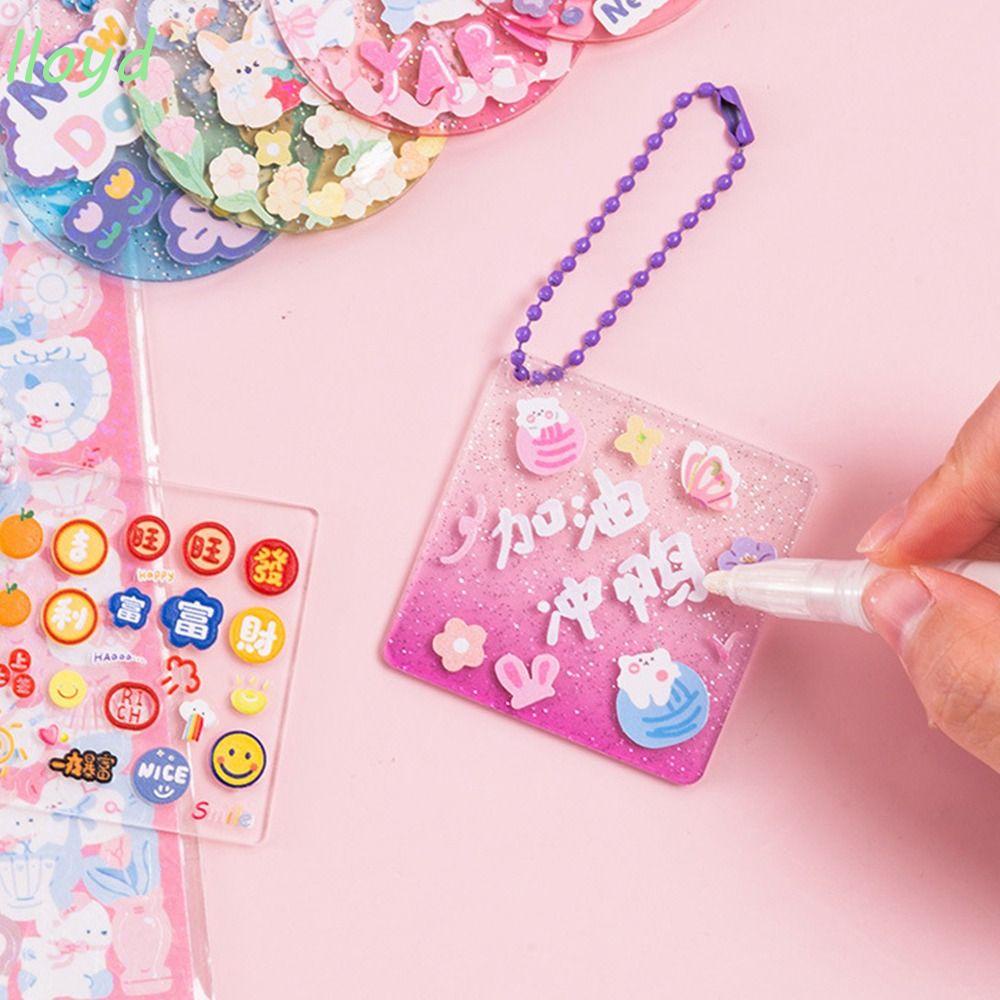 LLOYD Bộ Thẻ Dán Hình Goo Goo Kèm Móc Chìa Khóa Thiết Kế Đáng Yêu Cho Bé DIY