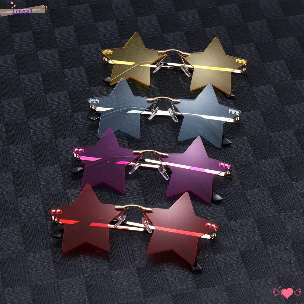 LAYOR1 Kính Mát Không Gọng Hình Ngôi Sao Năm Cánh