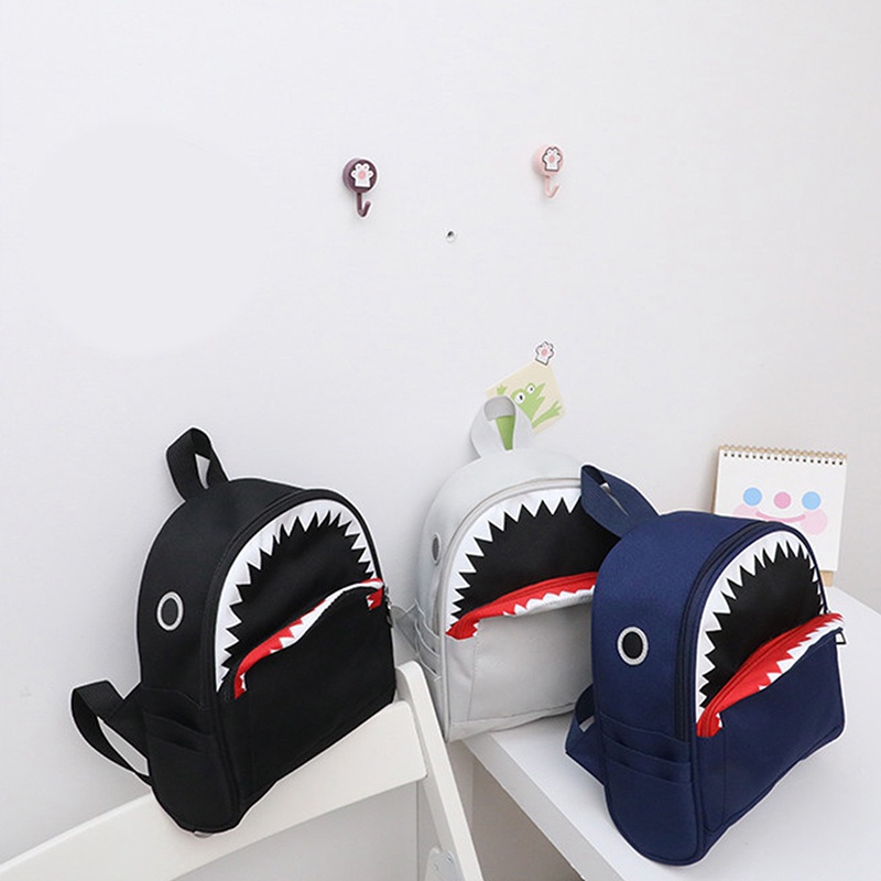 Ba Lô Đi Học / Du Lịch Hình Cá Mập Dễ Thương Xinh Xắn Dành Cho Bé Trai Và Bé Gái