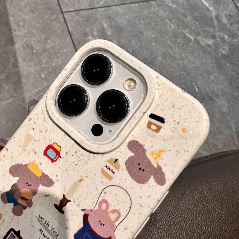 Ốp Điện Thoại TPU Mềm Chống Sốc In Hình Gấu Thỏ Hoạt Hình Hàn Quốc Cho IPhone 14 13 12 11 Pro Max X XR 8 7 Plus