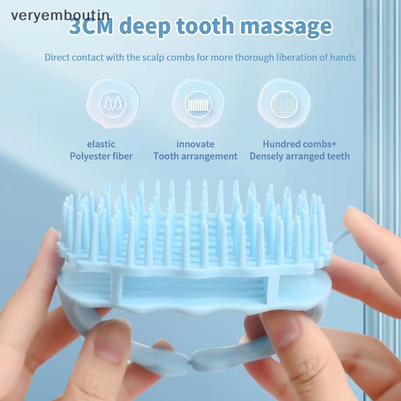 Bàn Chải Massage Da Đầu Cầm Tay Hình Tròn Tiện Lợi