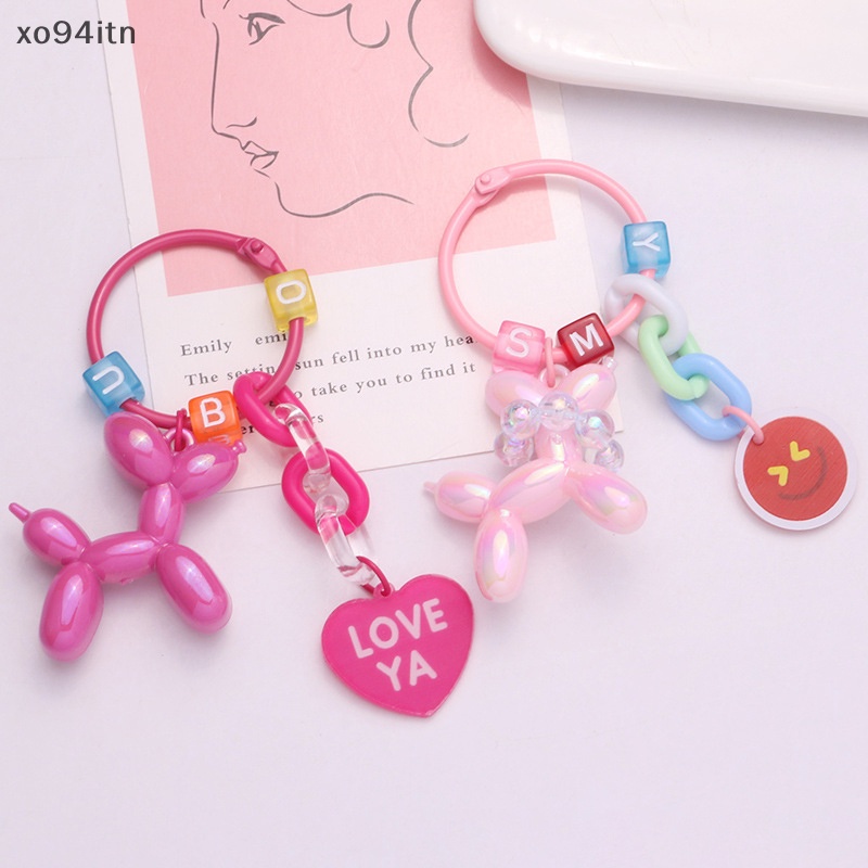 Tn Móc Khóa Acrylic Màu Kẹo Hình Chú Chó Và Bong Bóng Dễ Thương Thời Trang Làm Quà Tặng Cho Bạn Bè n