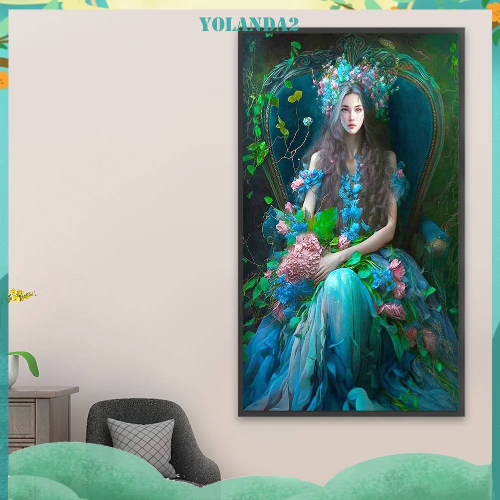 Tranh Đính Đá Kim Cương Toàn Bộ 5D DIY Hình Vẽ Người Phụ Nữ Trang Trí Nhà Cửa