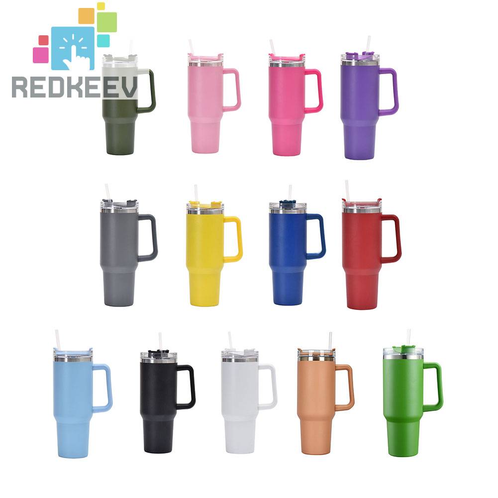 Cốc Uống Cà Phê Bằng Thép Không Gỉ Có Ống Hút Dung Tích 40oz