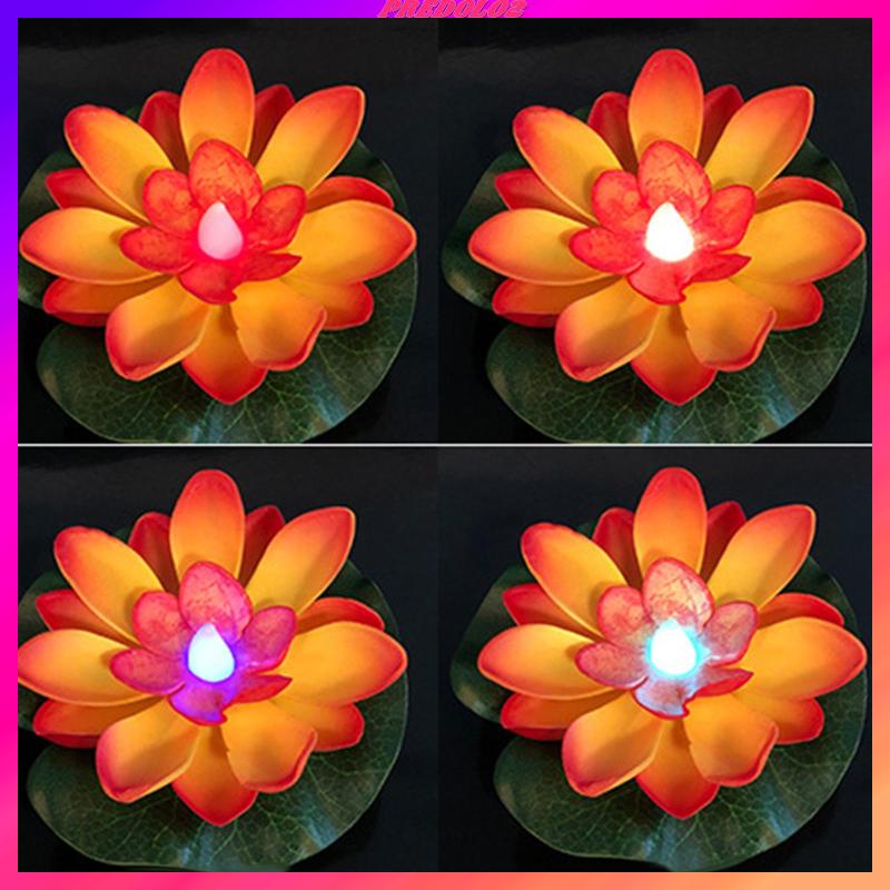 Set 6 Đèn LED Nổi Hình Hoa Sen Nhiều Màu Sắc Trang Trí Sân Vườn