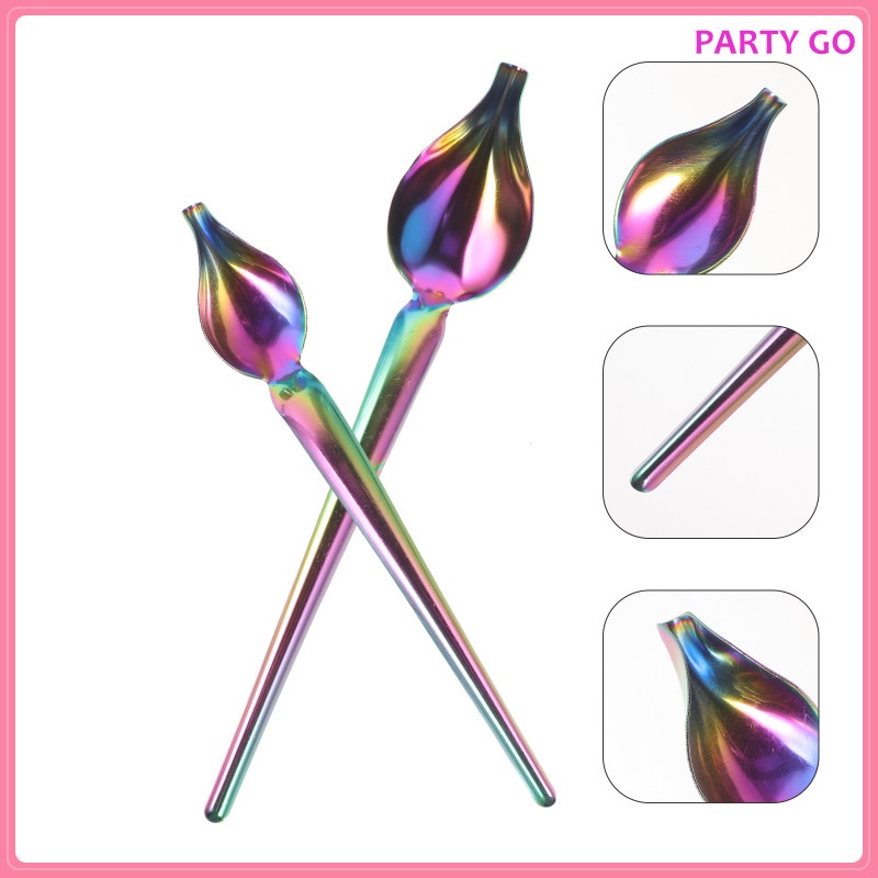 Bộ 2 Muỗng Ăn Sô Cô La Bằng Thép Không Gỉ Đa Năng Tiện Dụng DIY