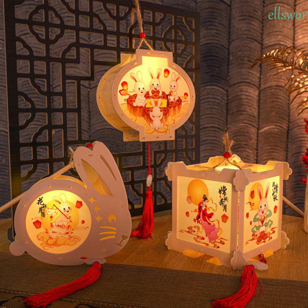 ELLSWORTH Lồng Đèn Giấy Thủ Công Hình Thỏ Dễ Thương Trang Trí Nhà Cửa