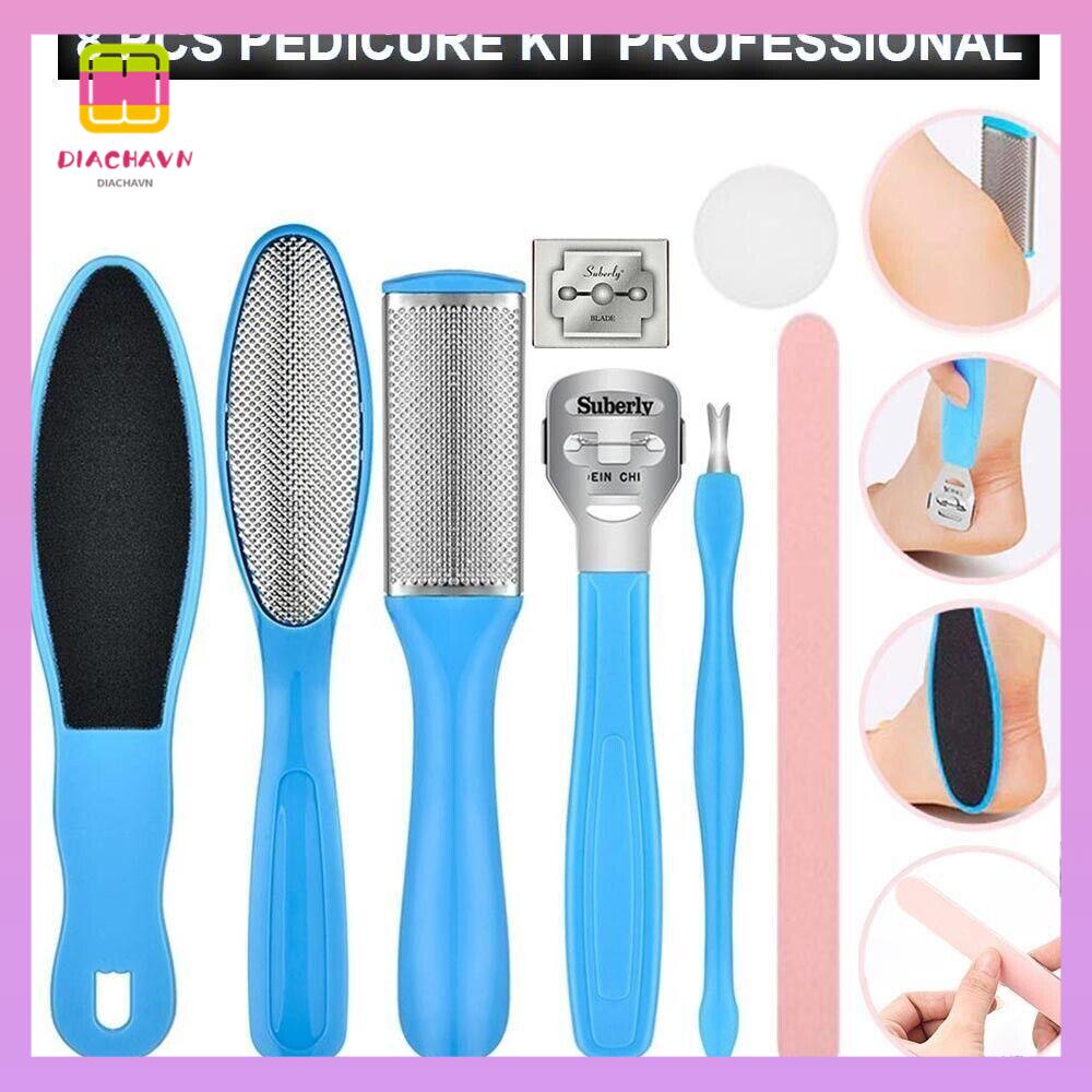 DIACHAVN Set 8 Dụng Cụ Dũa Móng Chân Giúp Loại Bỏ Da Chết Hiệu Quả